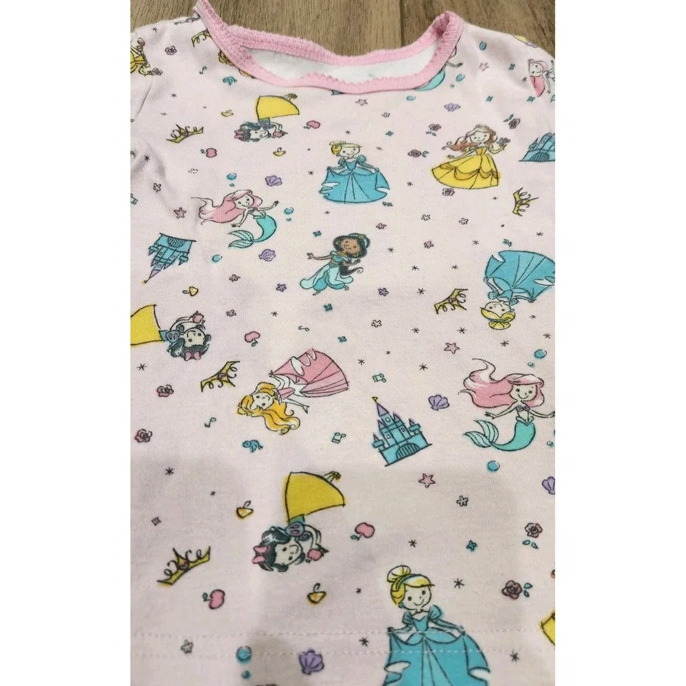 Disney Girls Pajamas Set Toddler Size 2 Snow White Cinderella Jasmine Ariel‎
